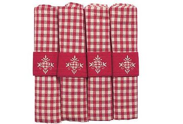 Auberge check napkin set red - Walton & Co 