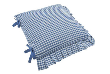 Auberge cushion cover frill & ties nordic blue - Walton & Co 