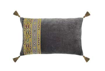 Marrakesh rectangular cushion charcoal - Walton & Co 