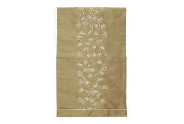 Embroidered larch runner gold - Walton & Co 