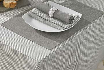 Mini gingham tablecloth grey (130x230cm) - Walton & Co 