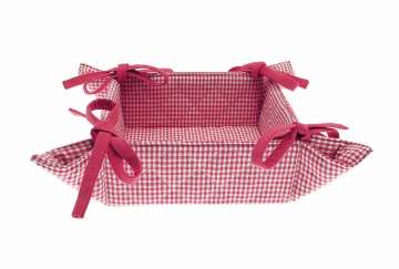 Mini gingham bread basket raspberry - Walton & Co 