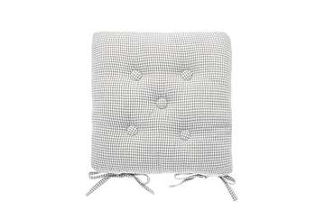 Mini gingham seat pad with ties dove grey - Walton & Co 