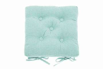 Mini gingham seat pad with ties ocean - Walton & Co 