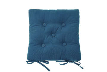 Metro seat pad with ties denim blue - Walton & Co 