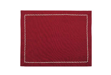 Snowberries embroidered placemat red (set of 4) - Walton & Co 