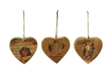Victorian wooden heart (set of 3) - Walton & Co 