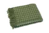 Waffle cotton throw olive