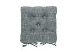 Chambray seat pad with ties iron grey