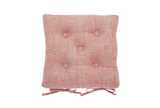 Chambray seat pad with ties terracotta blush