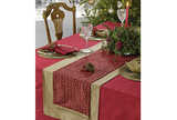 Dupion tablecloth red (146x280cm)