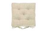 Gingham seat pad with ties natural