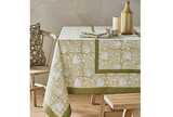 Elise handblock print tablecloth olive (180x340cm)