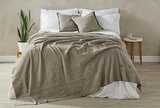 Linen and cotton bed throw charcoal (220x240cm)
