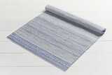 Diamond weave stripe rug blue