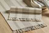 Recycled cotton stripe runner taupe