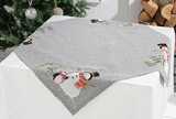 Snowman and penguin tablecloth (82x82cm)