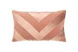 Velvet chevron cushion blush