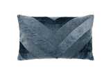 Velvet chevron cushion slate blue