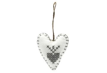 White heart with cross stitch - Walton & Co 