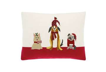 Festive dogs cushion - Walton & Co 