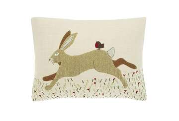 Woodland hare cushion - Walton & Co 