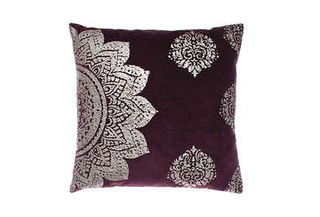 Velvet mogul cushion aubergine - Walton & Co 