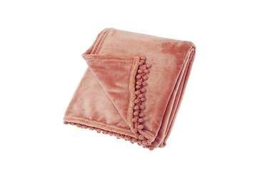 Cashmere touch fleece throw blush pink - Walton & Co 