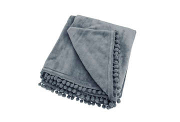 Cashmere touch fleece throw charcoal - Walton & Co 