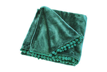 Cashmere touch fleece throw emerald - Walton & Co 