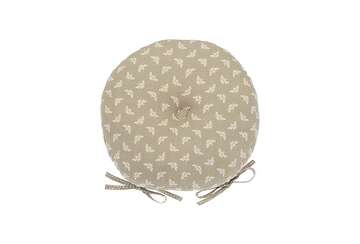 Bee round seat pad with ties natural - Walton & Co 