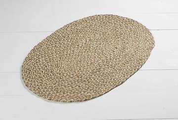 Braided jute oval rug natural - Walton & Co 