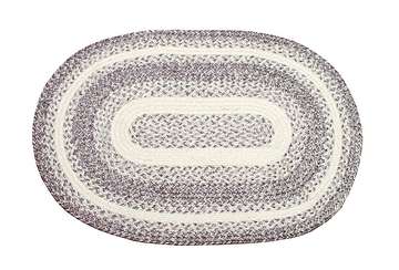 Braided jute oval rug charcoal - Walton & Co 
