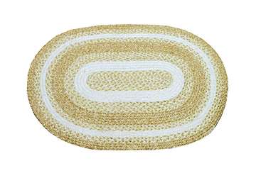 Braided jute oval rug ochre - Walton & Co 