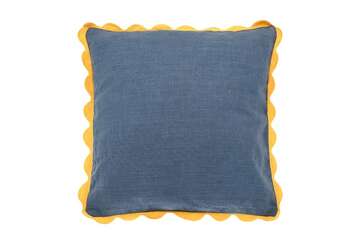Mia scalloped edge cushion blue - Walton & Co 