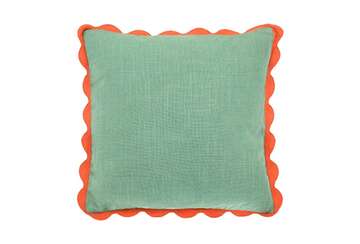 Mia scalloped edge cushion turquoise - Walton & Co 