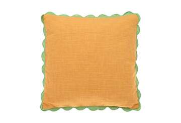 Mia scalloped edge cushion ochre - Walton & Co 