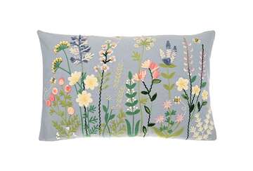 Embroidered meadow cushion - Walton & Co 