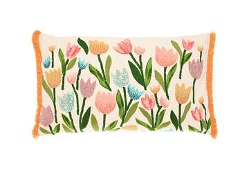 Embroidered tulip cushion - Walton & Co 