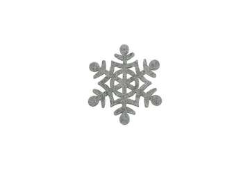 Circular felt snowflake coaster grey (set of 4) - Walton & Co 