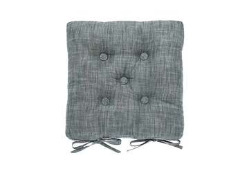 Chambray seat pad with ties iron grey - Walton & Co 