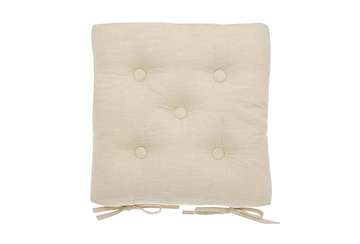 Chambray seat pad with ties french limestone - Walton & Co 