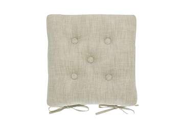 Chambray seat pad with ties natural - Walton & Co 
