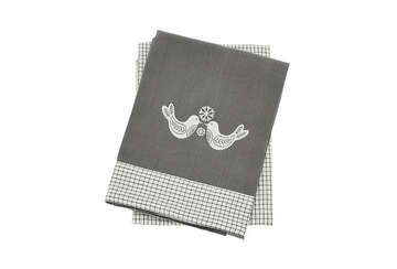 Scandi birds tea towel (set of 2) - Walton & Co 