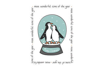 Wonderful time penguin tea towel - Walton & Co 