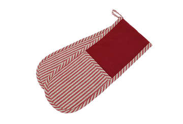 County ticking double oven glove dorset red - Walton & Co 