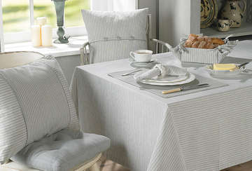 County ticking tablecloth suffolk grey (150x230cm) - Walton & Co 