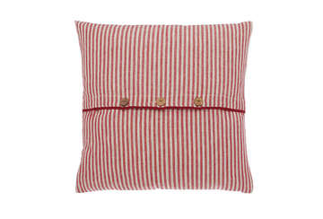 County ticking button cushion dorset red - Walton & Co 