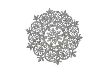 Circular felt snowflake placemat grey - Walton & Co 