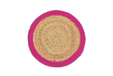 Circular fiesta jute placemat pink - Walton & Co 
